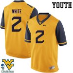 Youth West Virginia Mountaineers NCAA #2 KaRaun White Gold Authentic Nike Stitched College Football Jersey MP15J08MI